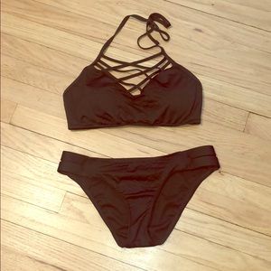 Dark hunter green bikini - D/DD top and M bottom